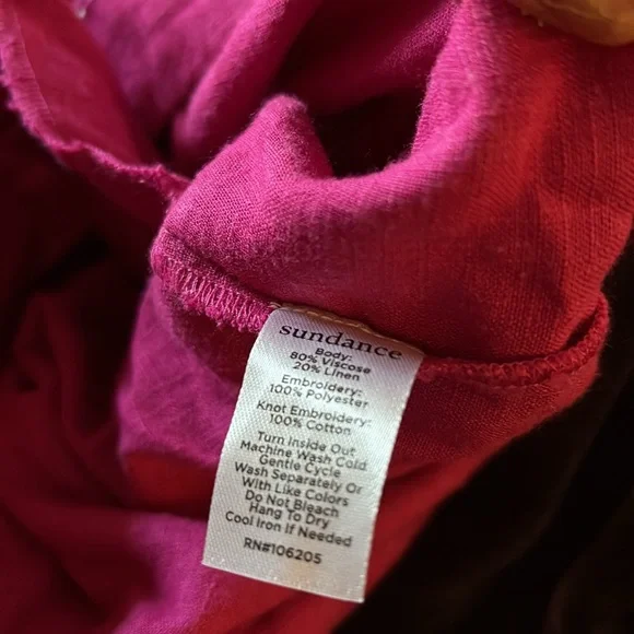 Sundance Saira Cover Up Pink Tassels Long Sleeve Embroidered - Picture 5 of 5